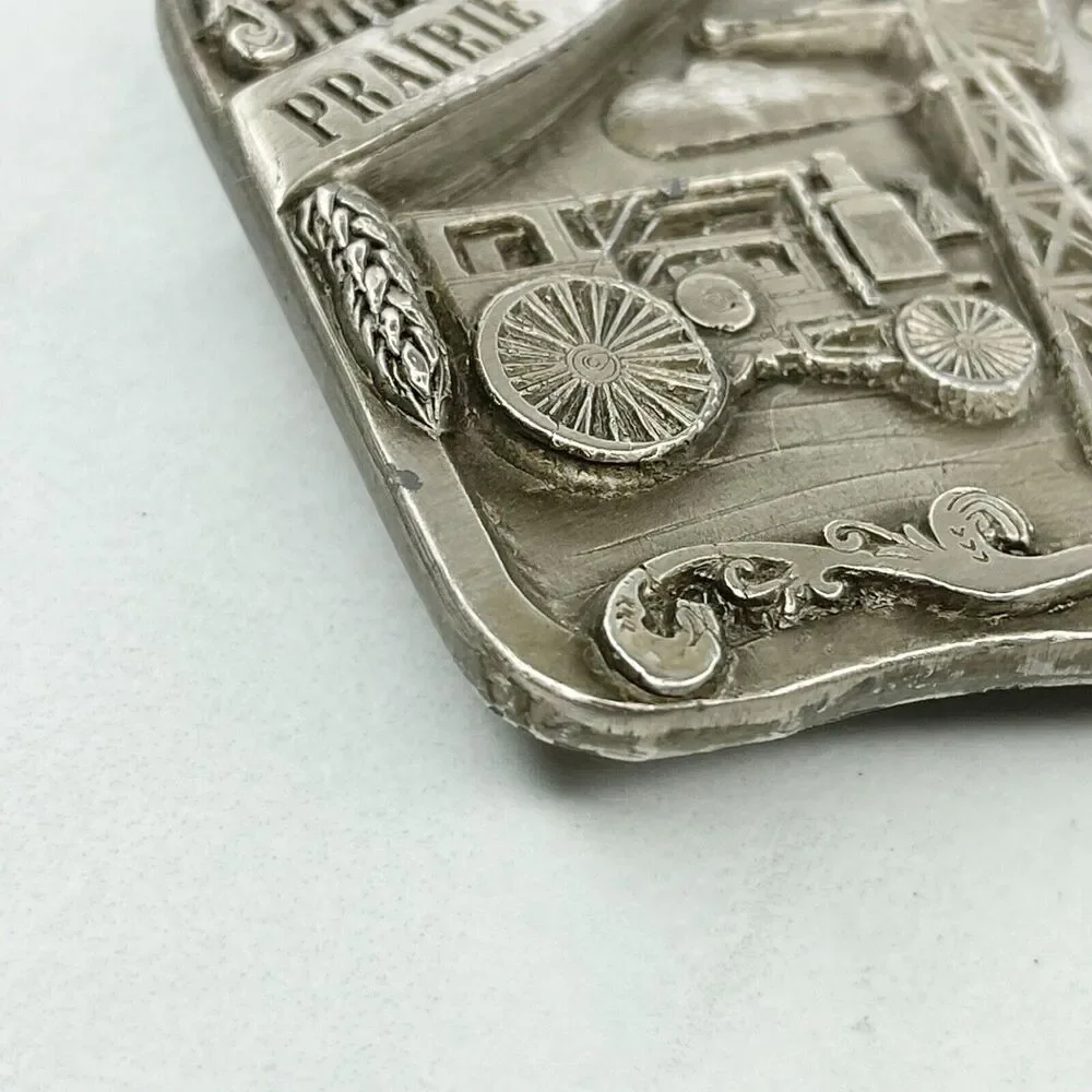 Vintage Double D Prairie Village 25th Anniversary Belt Buckle 1987 ✨
